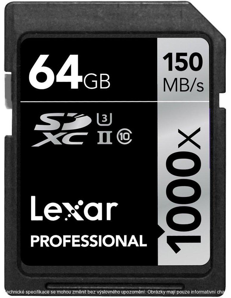Lexar SDXC 64GB 1000x Professional Class 10 UHS-II U3 (V60)