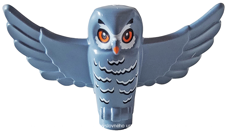 67632pb02 Sand Blue Owl, Spread Wings with Orange Beak and Eyes