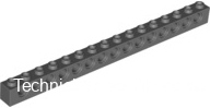 3703 Dark Bluish Gray Technic, Brick 1 x 16 with Holes