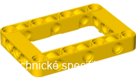 64179 Yellow Technic, Liftarm, Modified Frame Thick 5 x 7 Open Center