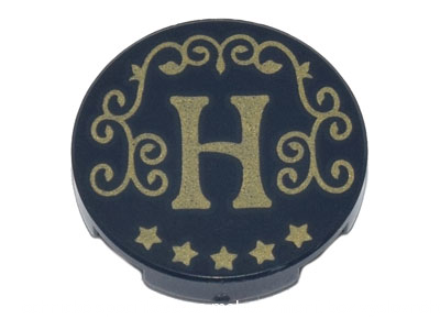 14769pb497 Black Tile, Round 2 x 2 with Bottom Stud Holder