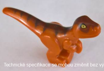 37829pb01 Dark Orange Dinosaur Baby Standing with Dark Brown Stripes