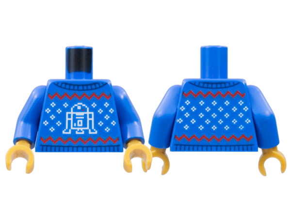973pb4875c01 Blue Torso SW Christmas Sweater, Knitted Red Zigzags