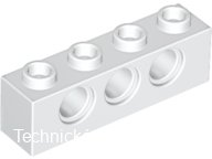 3701 White Technic, Brick 1 x 4 with Holes