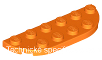 18980 Orange Plate, Round Corner 2 x 6 Double