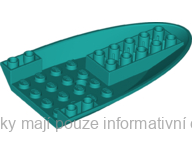 87611 Dark Turquoise Aircraft Fuselage Forward Bottom Curved 6 x 10 with 3 Holes
