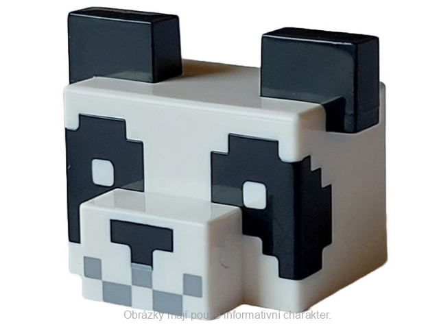 66219pb01 White Head Pixelated with Muzzle and Large Ears (Minecraft Panda)
