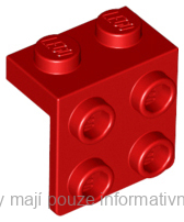 44728 Red Bracket 1 x 2 - 2 x 2
