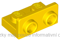 99780 Yellow Bracket 1 x 2 - 1 x 2 Inverted