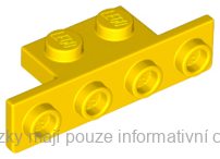 28802 Yellow Bracket 1 x 2 - 1 x 4 with Two Rounded Corners at the Bottom