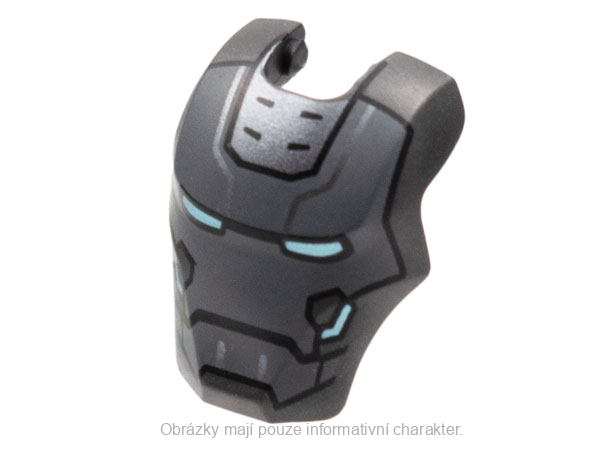 80430pb03 Pearl Dark Gray Minifigure, Visor Top Hinge Large