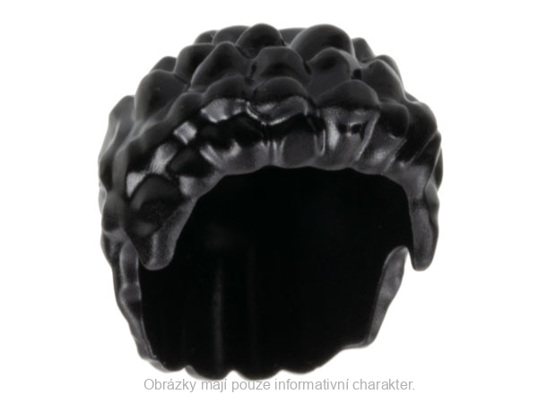 36060 Black Minifigure, Hair Coiled and Short