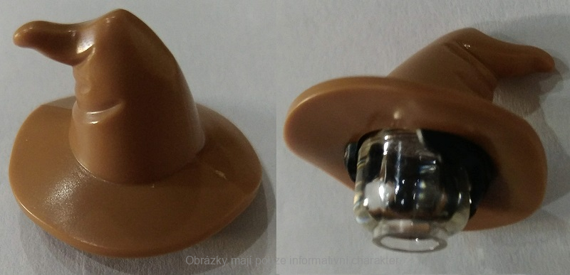 73213pb02 Black Hair with Hat, Short with Medium Nougat Floppy Witch Hat
