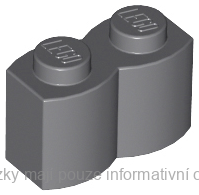 30136 Dark Bluish Gray Brick, Modified 1 x 2 with Log Profile