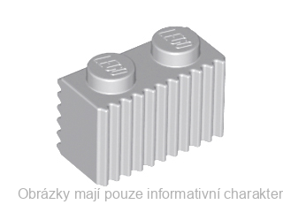 2877 Light Bluish Gray Brick, Modified 1 x 2 with Grille