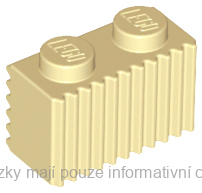 2877 Tan Brick, Modified 1 x 2 with Grille / Fluted Profile