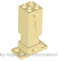 80432c01 Tan Brick, Modified 2 x 2 x 5 with 2 x 4 Plate Base