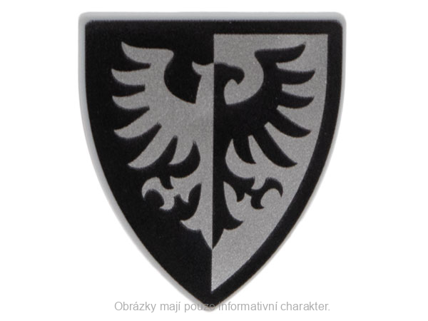 3846pb055 Light Bluish Gray Shield Triangular with Black and Silver Falcon