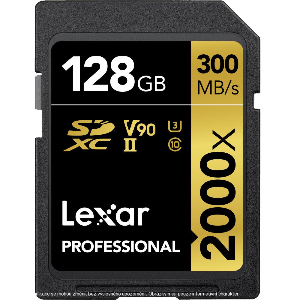 Lexar SDXC 128GB 2000x Professional Class 10 UHS-II U3 LSD128CRBEU2000R
