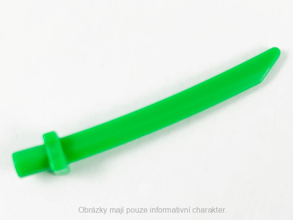 37341c Bright Green Sword Blade with Bar, Square Crossguard