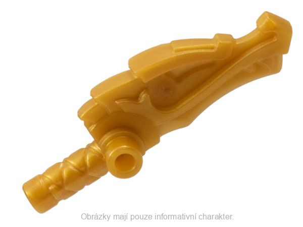 86125d Pearl Gold Weapon Stick / Club (Nunchucks) with Dragon Head