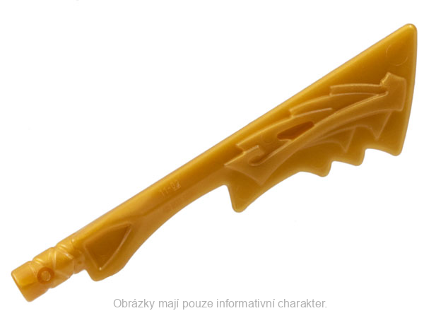 86125c Pearl Gold Sword, Serrated Blade with Dragon Head