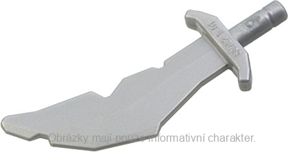 60752 Pearl Light Gray Sword, Scimitar with Nicks