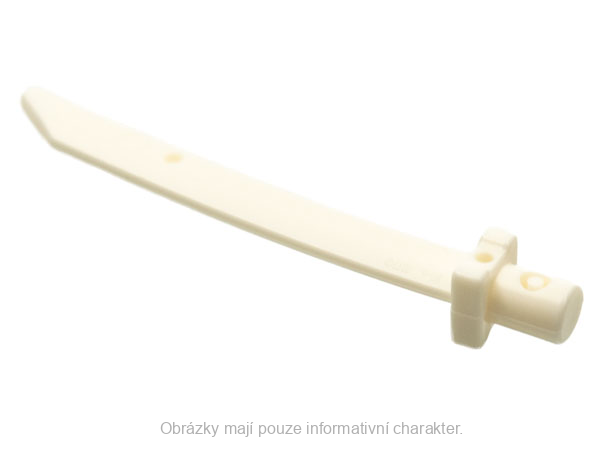 37341c White Sword Blade with Bar, Square Crossguard