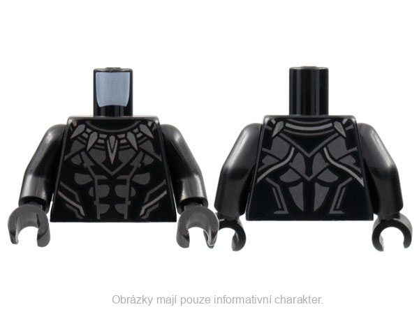 973pb4721c01 Black Torso Armor, Silver Teeth Necklace and Trim