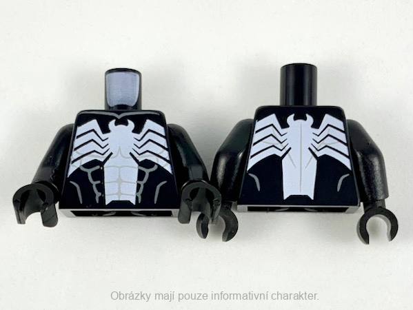 973pb3473c01 Black Torso Spider-Man Dark Bluish Gray Muscles Outline (Venom)