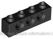 3701 Black Brick 1 x 4 with Holes