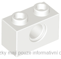 3700 White Brick 1 x 2 with Hole