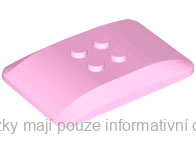 98281 Bright Pink Wedge 6 x 4 x 2/3 Quad Curved