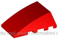 47753 Red Wedge 4 x 4 Triple Curved No Studs