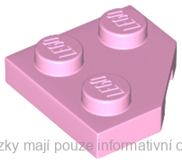 26601 Bright Pink Wedge, Plate 2 x 2 Cut Corner
