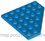 6106 Dark Azure Wedge, Plate 6 x 6 Cut Corner