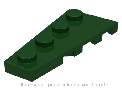 41770 Dark Green Wedge, Plate 4 x 2 Left