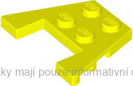 48183 Neon Yellow Wedge, Plate 3 x 4 with Stud Notches