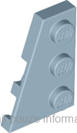 43723 Sand Blue Wedge, Plate 3 x 2 Left