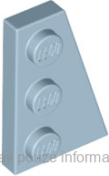 43722 Sand Blue Wedge, Plate 3 x 2 Right