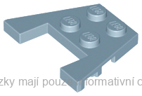 48183 Sand Blue Wedge, Plate 3 x 4 with Stud Notches