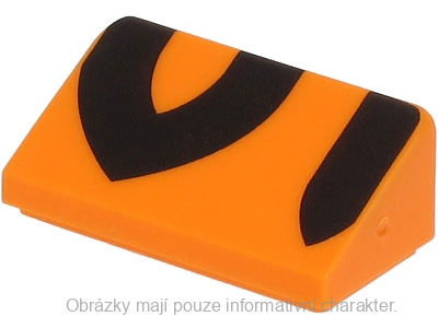 85984pb340 Orange Slope 30 1 x 2 x 2/3 with Black Tiger Stripes