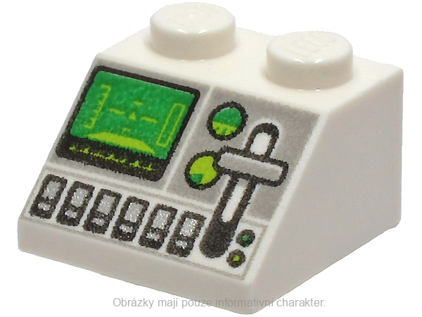 3039pb143 White Slope 45 2 x 2 with Green Control Screen