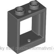 60592 Dark Bluish Gray Window 1 x 2 x 2 Flat Front
