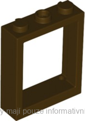 51239 Dark Brown Window 1 x 3 x 3 Flat Front