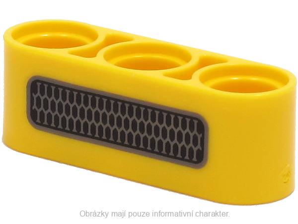 32523pb22 Yellow Technic, Liftarm Thick 1 x 3 with Silver and Black Grille