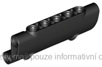 24119 Black Technic, Panel Curved 7 x 3 with 2 Pin Holes through Panel Surface