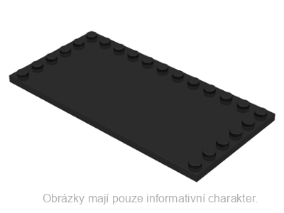 6178 Black Tile, Modified 6 x 12 with Studs on Edges
