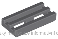 2412b Dark Bluish Gray Tile, Modified 1 x 2 Grille with Bottom Groove / Lip