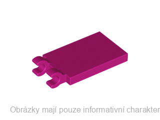 30350b Magenta Tile, Modified 2 x 3 with 2 Open O Clips